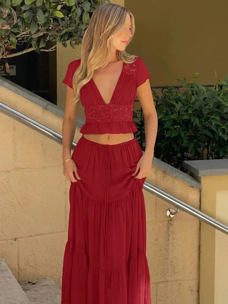 Conjunto Juliana de encaje y gasa