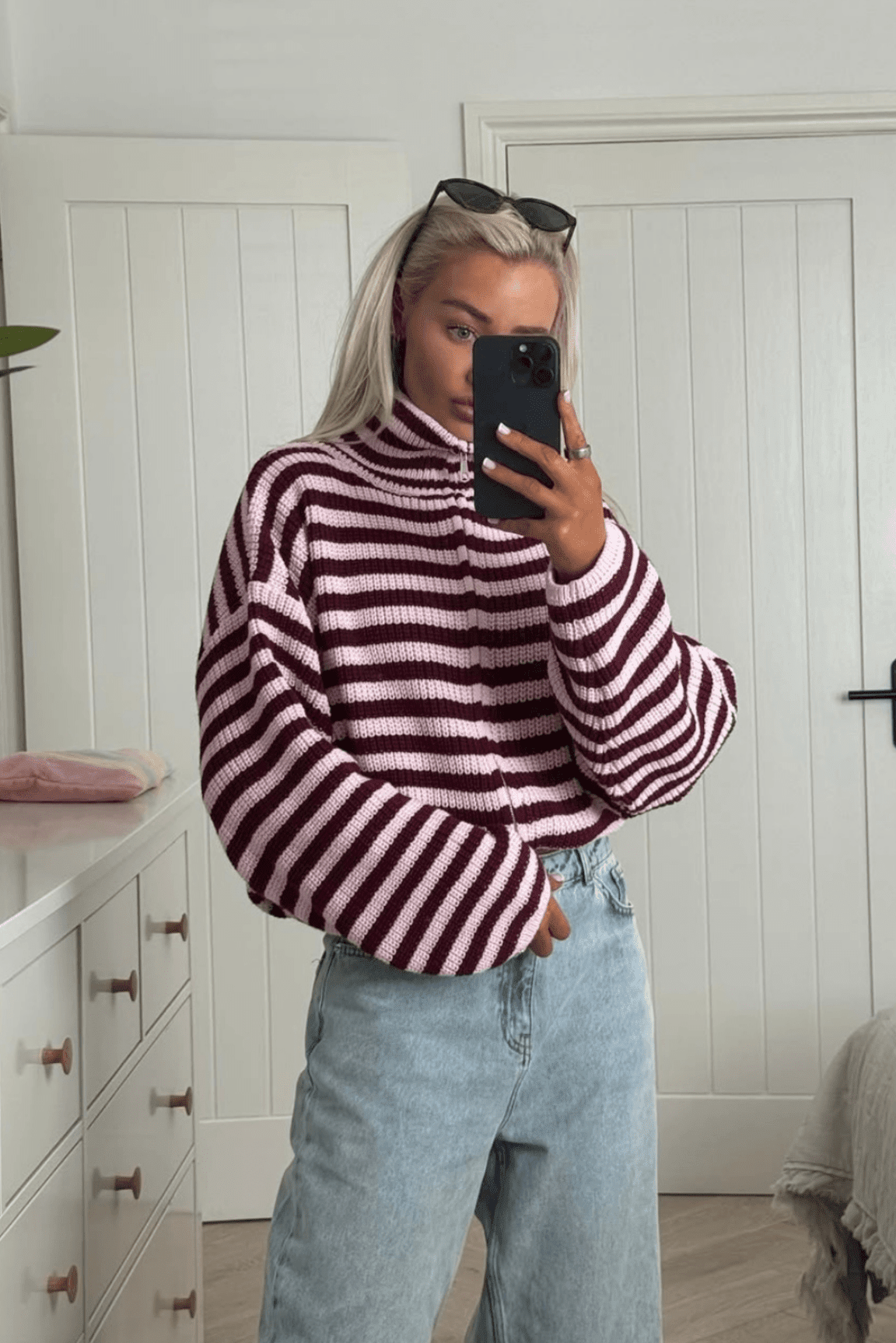 SOKYND Adella Knit Zip Sweater Sweaters & CardigansSOKYND-020375-RED-M-03319RedM
