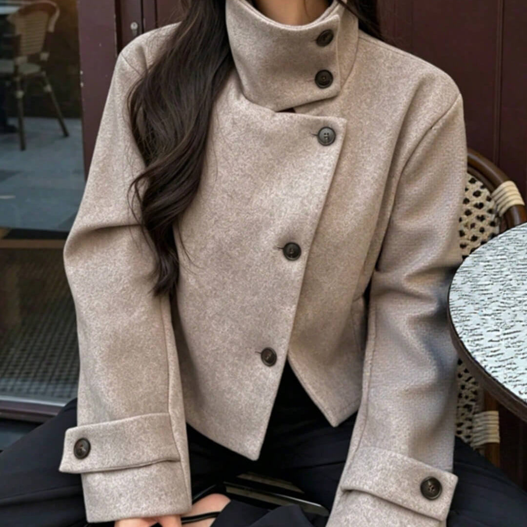 SOKYND Alice Rose Buckle Stand Collar Coat CoatSOKYND-539863-TAU-XS-38583TaupeXS