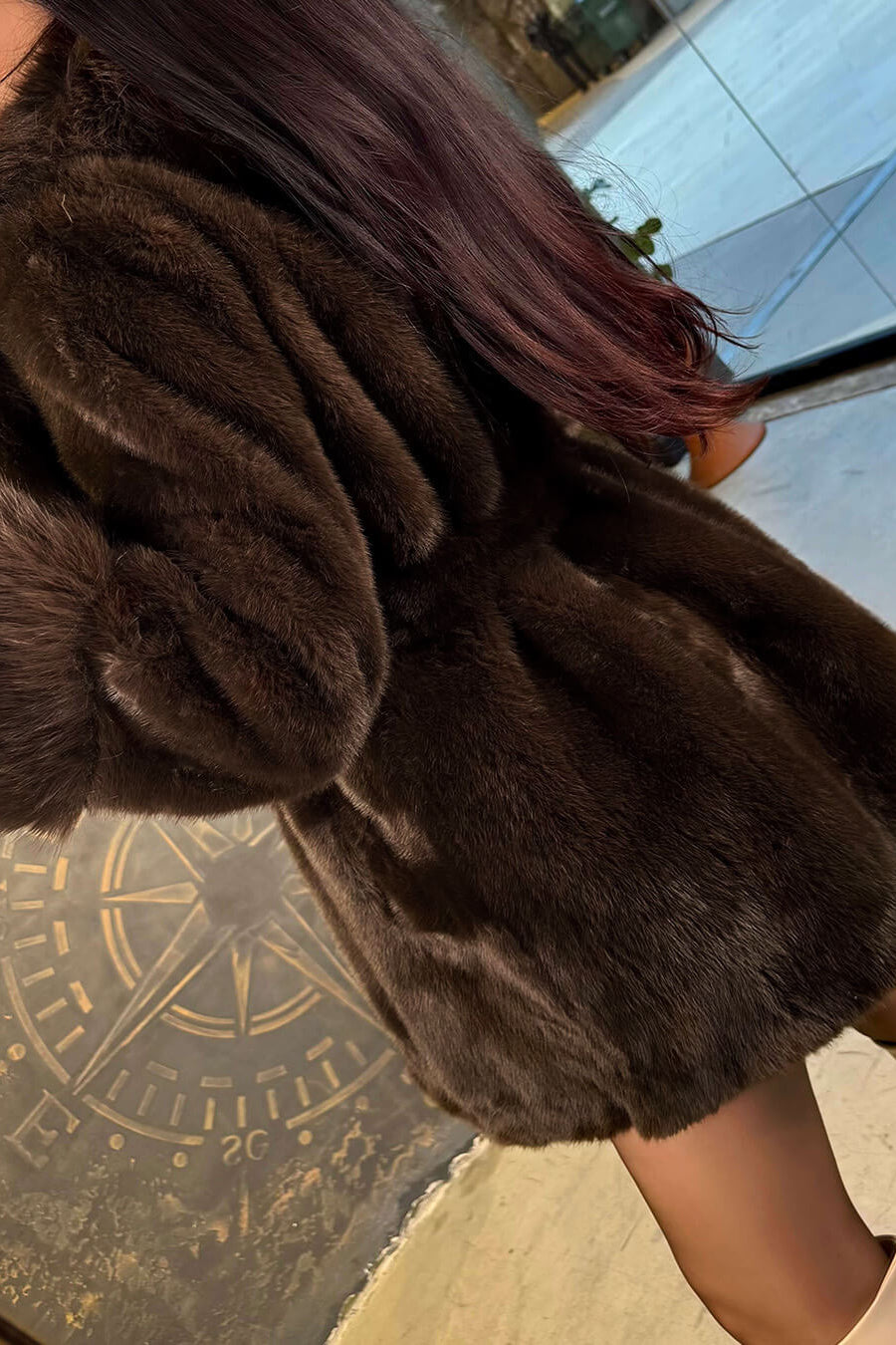 SOKYND Amanda Belted Faux Fur Coat CoatSOKYND-207447-BRO-M-62871Dark BrownM