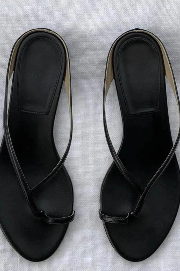SOKYND Angela Clip Toe Flat Slipper ShoesSOKYND-910551-BLA-39-04439Black39