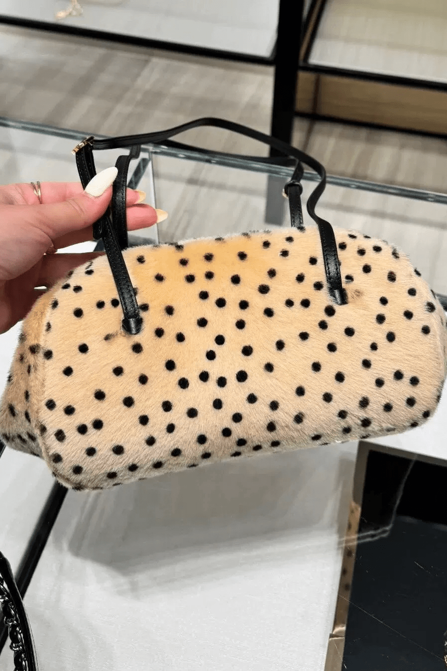 SOKYND Anna Cheetah Faux Fur Shoulder Bag BagSOKYND-427991-BEI-28-67735Beige28x12x18 cm