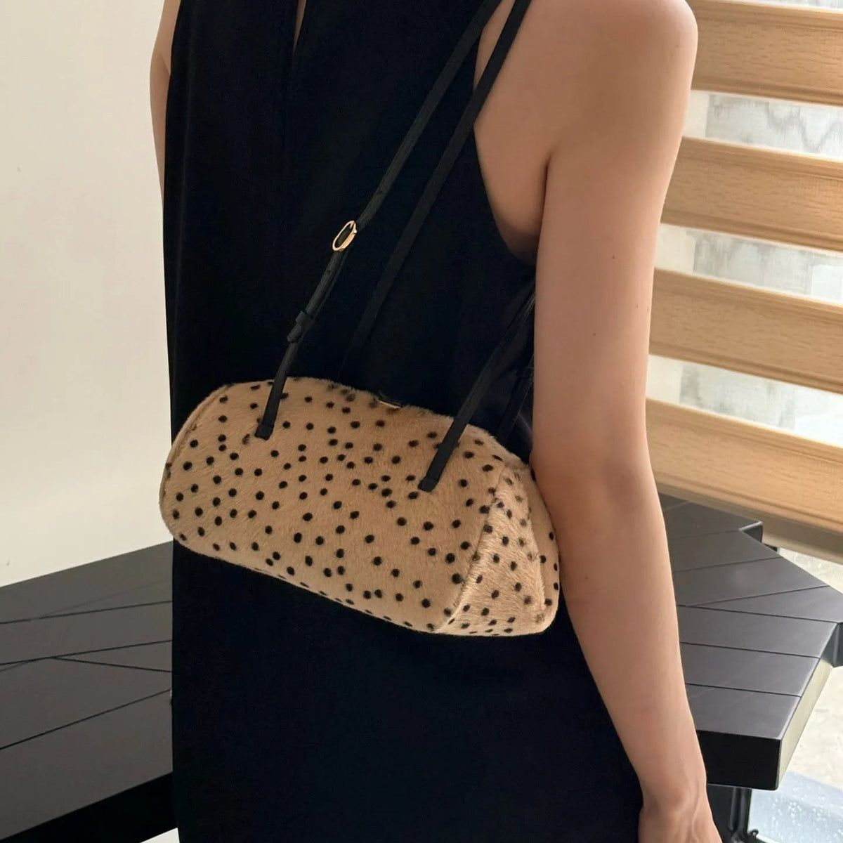 SOKYND Anna Cheetah Faux Fur Shoulder Bag BagSOKYND-427991-BEI-28-67735Beige28x12x18 cm