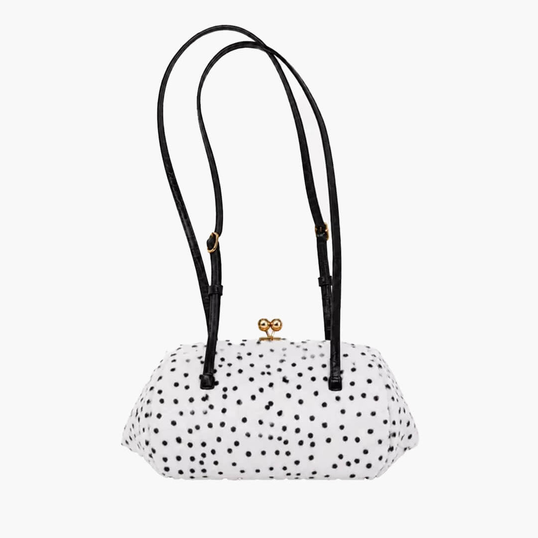 SOKYND Anna Cheetah Faux Fur Shoulder Bag BagSOKYND-427991-WHI-28-00503White28x13x12cm