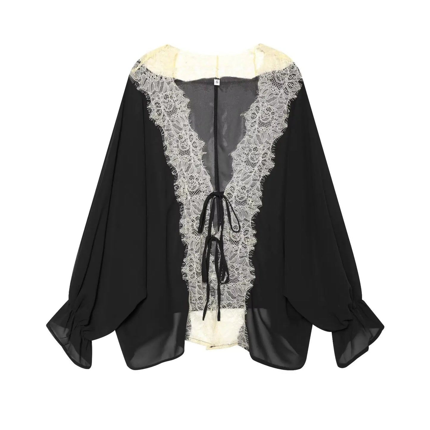 SOKYND Anna Lace Patchwork Blouse BlouseSOKYND-407447-BLA-XS-40759BlackXS