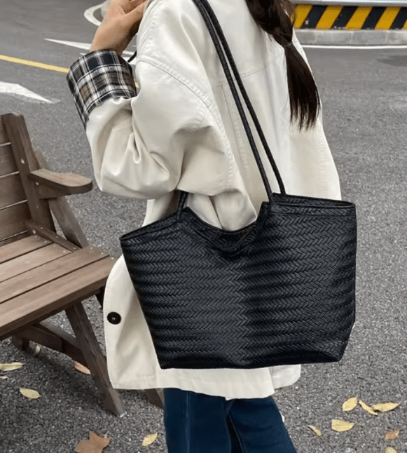 SOKYND Anna Woven Faux Leather Bag BagsuR1774219786661601561BlackRegular