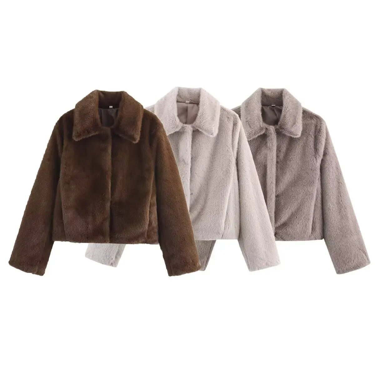 SOKYND Brittany Faux Fur Jacket Coats & JacketsCS1767356248757153550GrayS