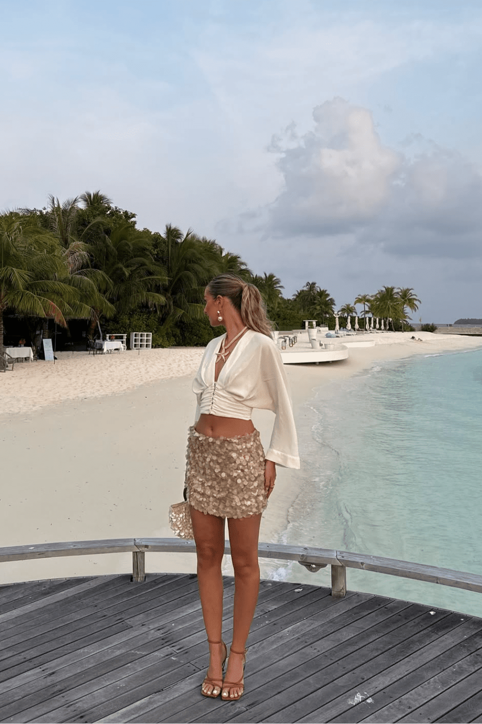SOKYND Dakota Sequin Beach Mini Skirt SkirtSOKYND-792535-BEI-S-97559BeigeS