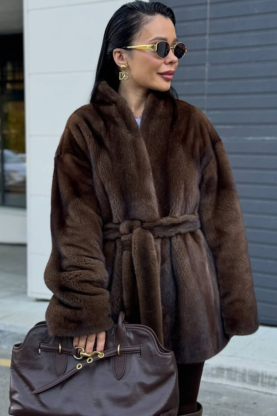 SOKYND Daniela Belted Faux Fur Jacket JacketSOKYND-397911-S-OS-50455S