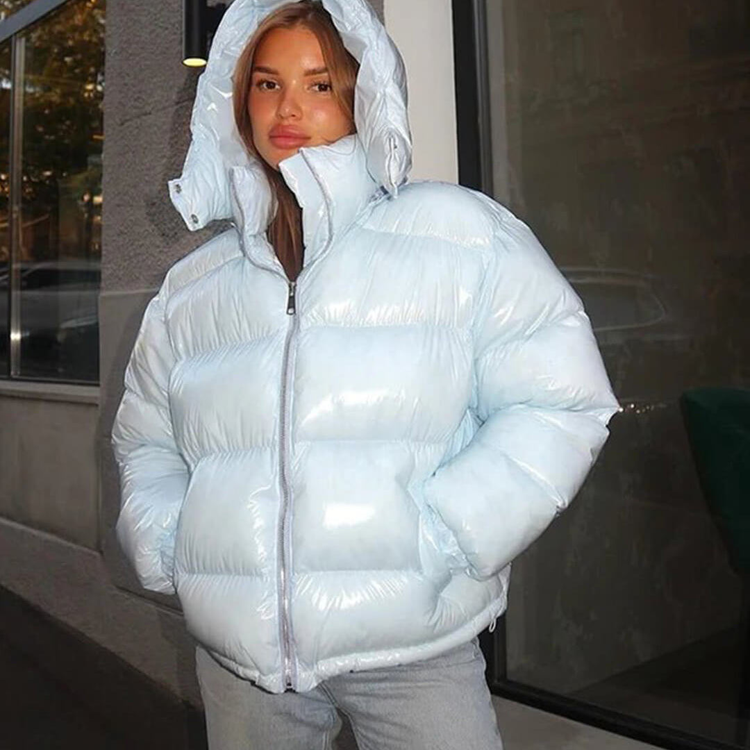 SOKYND Davina Hooded Puffer Jacket Coats & JacketsJy1767356248747648532BlueS