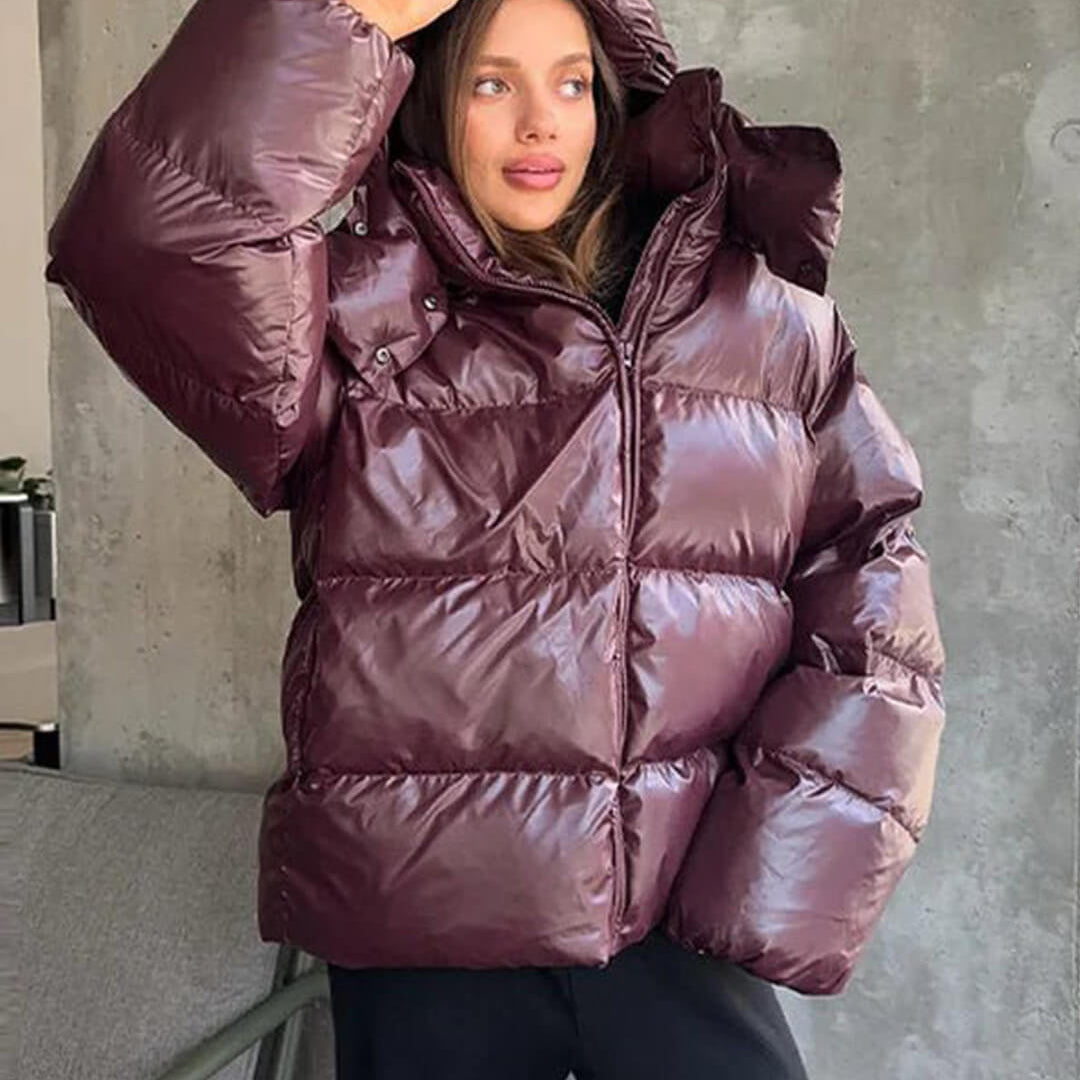 SOKYND Davina Hooded Puffer Jacket Coats & JacketsqZ1767356248747273411BurgundyS
