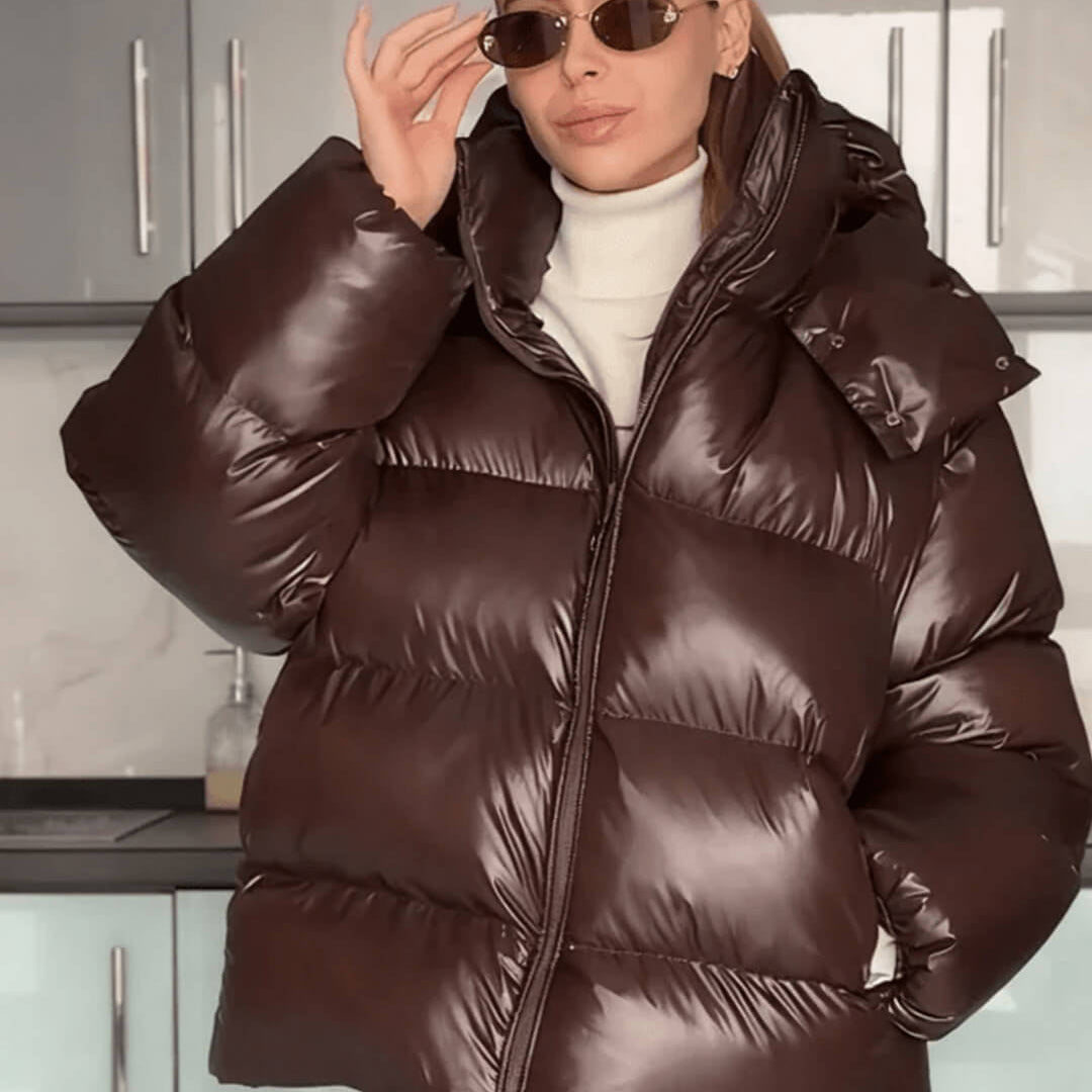 SOKYND Davina Hooded Puffer Jacket Coats & JacketsCl1767356248748387086ChocolateS