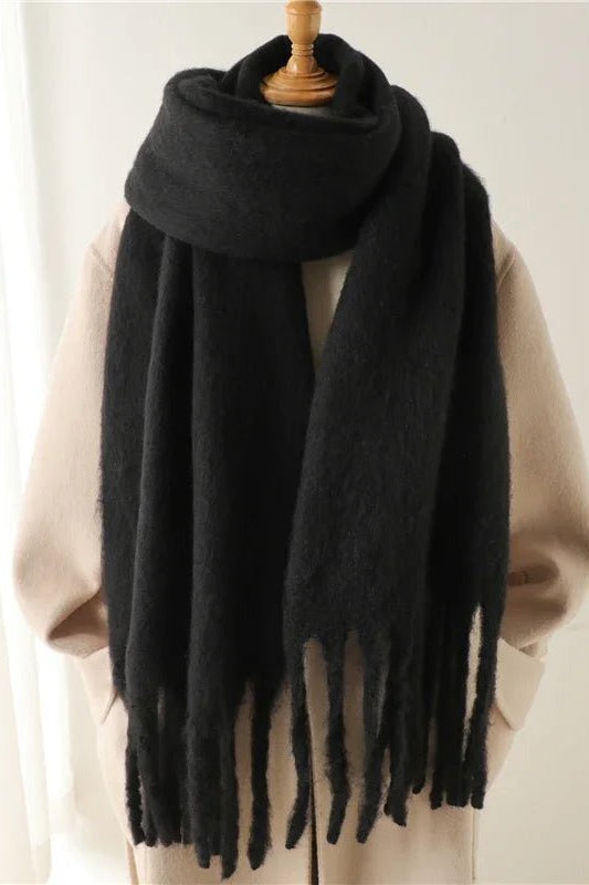 SOKYND Emilia Tasseled Winter Scarf AccessoriesSOKYND-388311-BLA-OS-71703Black