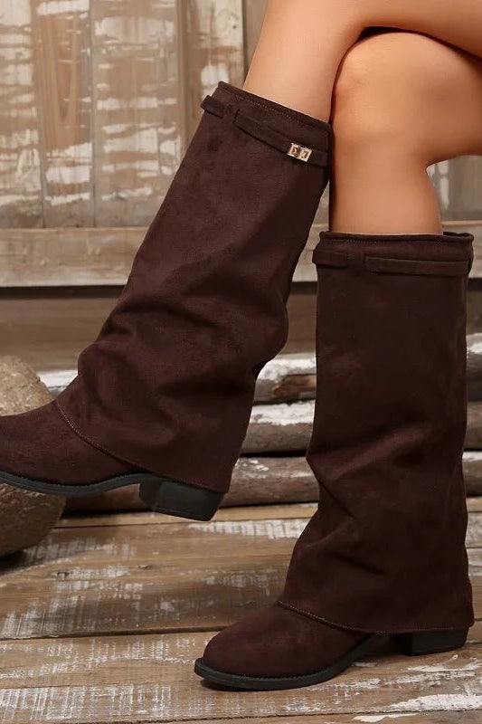 SOKYND Esther Faux Suede Knee High Boots BootsSOKYND-444119-BEI-36-68087Beige36