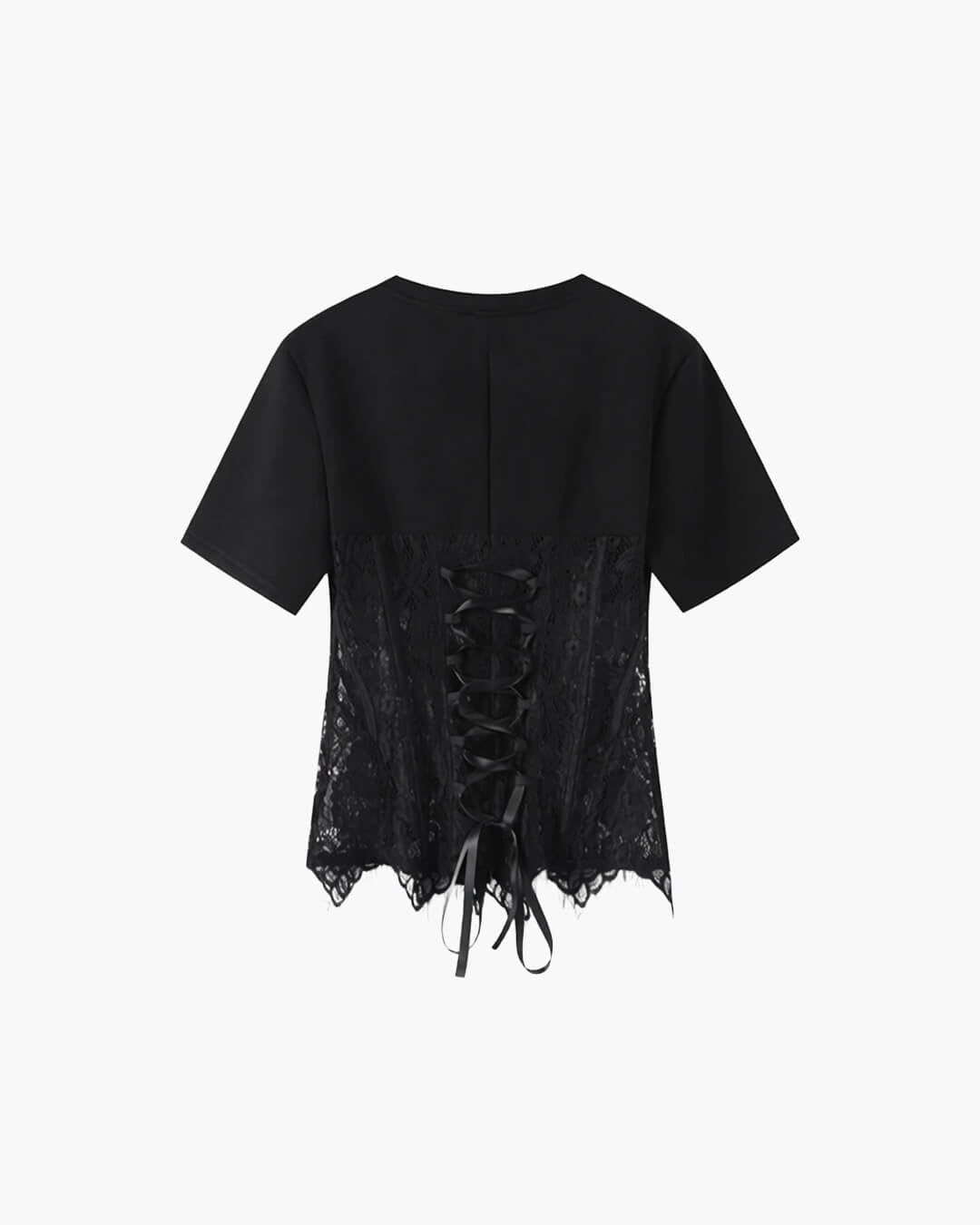 SOKYND Hailee Lace Corset Top in Brown
