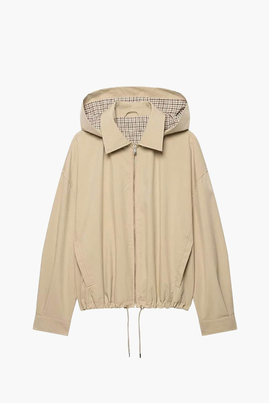 SOKYND Helen Drawstring Hooded Zip Jacket JacketSOKYND-043927-BEI-XS-35447BeigeXS