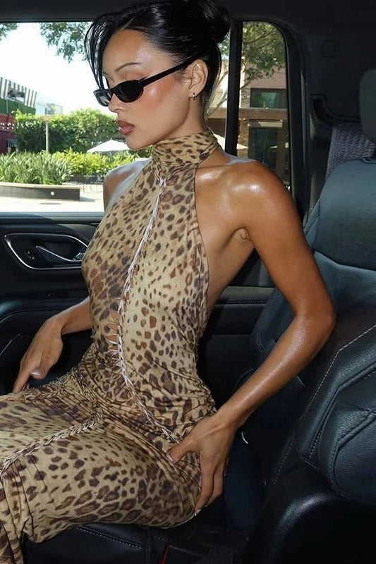 SOKYND Helena Leopard Halter Neck Maxi Dress DressesSOKYND-620759-DEF-XS-59511XS