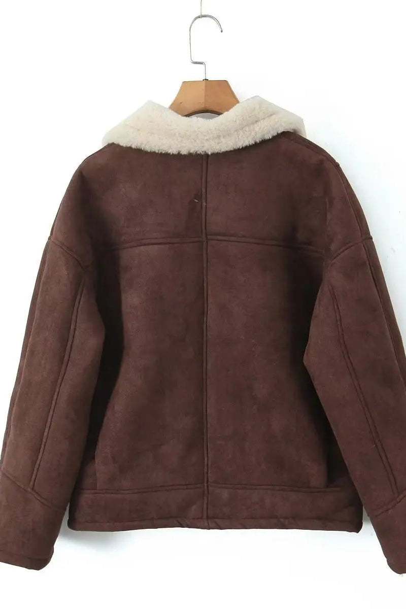 SOKYND Jane Faux Leather Moto Jacket JacketSOKYND-069079-BEI-M-20471BeigeM