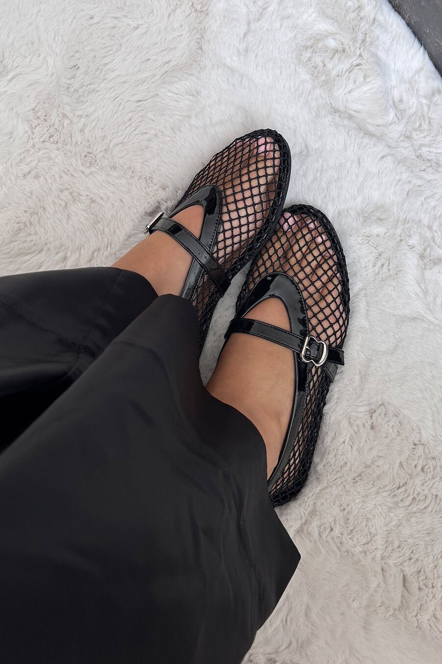 SOKYND Jessica Mesh Ballet Flats ShoesBeige36