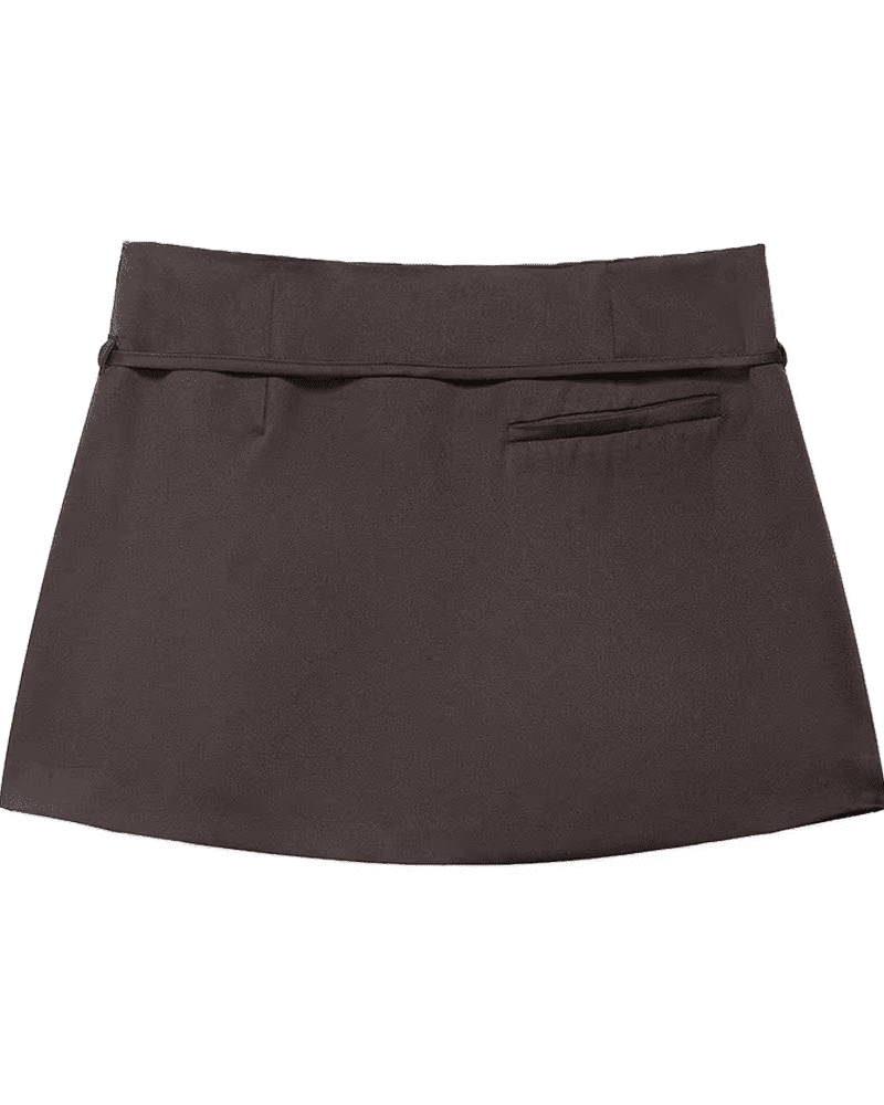 SOKYND Joanna Side Zip Skort Belt Details ShortsCoffeeXS