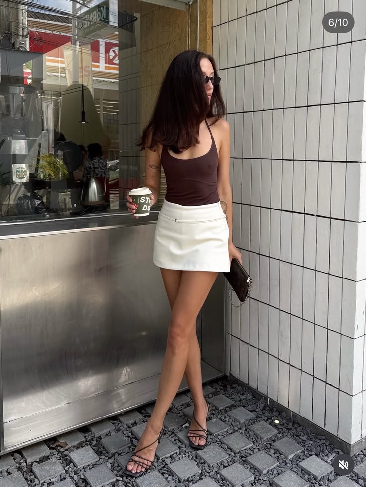 SOKYND Joanna Side Zip Skort Belt Details ShortsSOKYND-090135-WHI-XS-46711WhiteXS