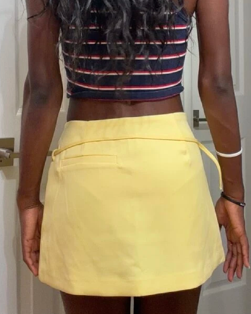 SOKYND Joanna Side Zip Skort Belt Details ShortsSOKYND-090135-NAV-XS-10551YellowXS