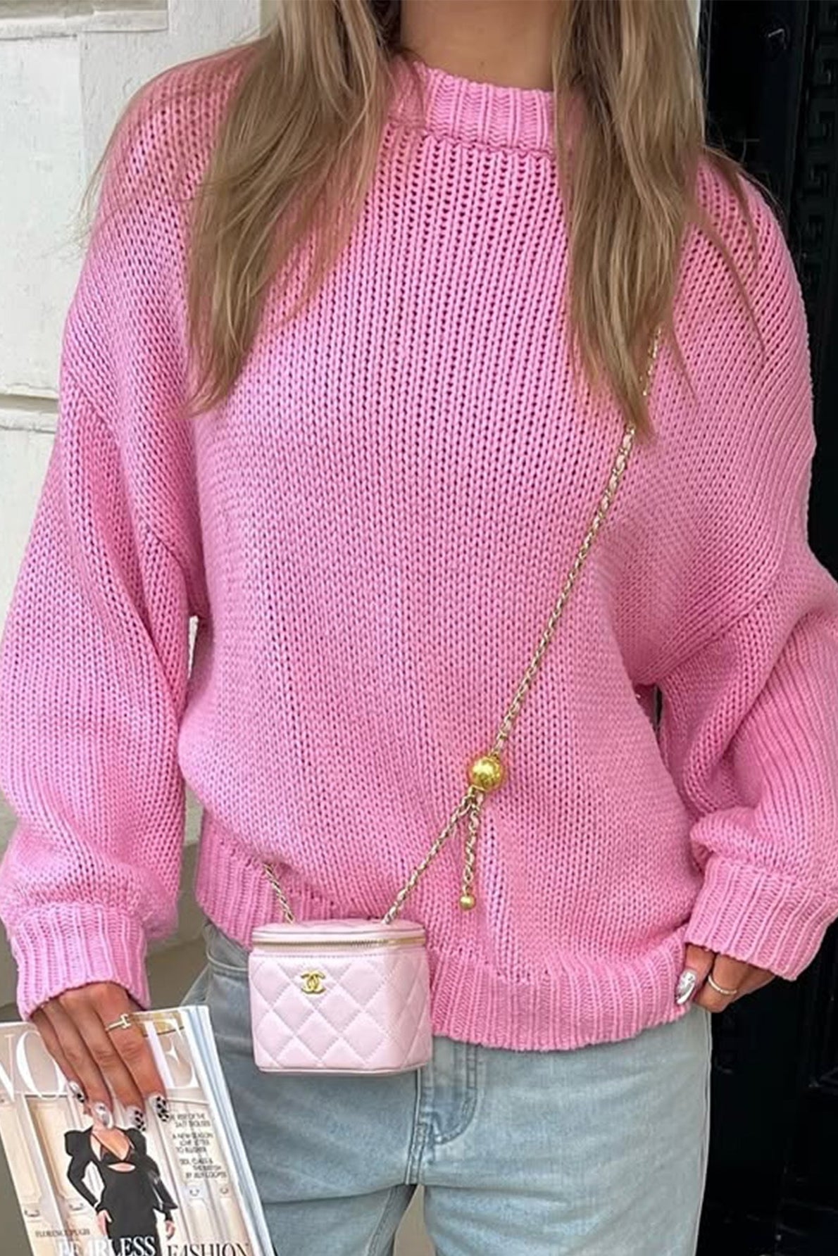 SOKYND Katie Crew Neck Layering Sweater SweaterSOKYND-960023-PIN-S-70551PinkOne Size