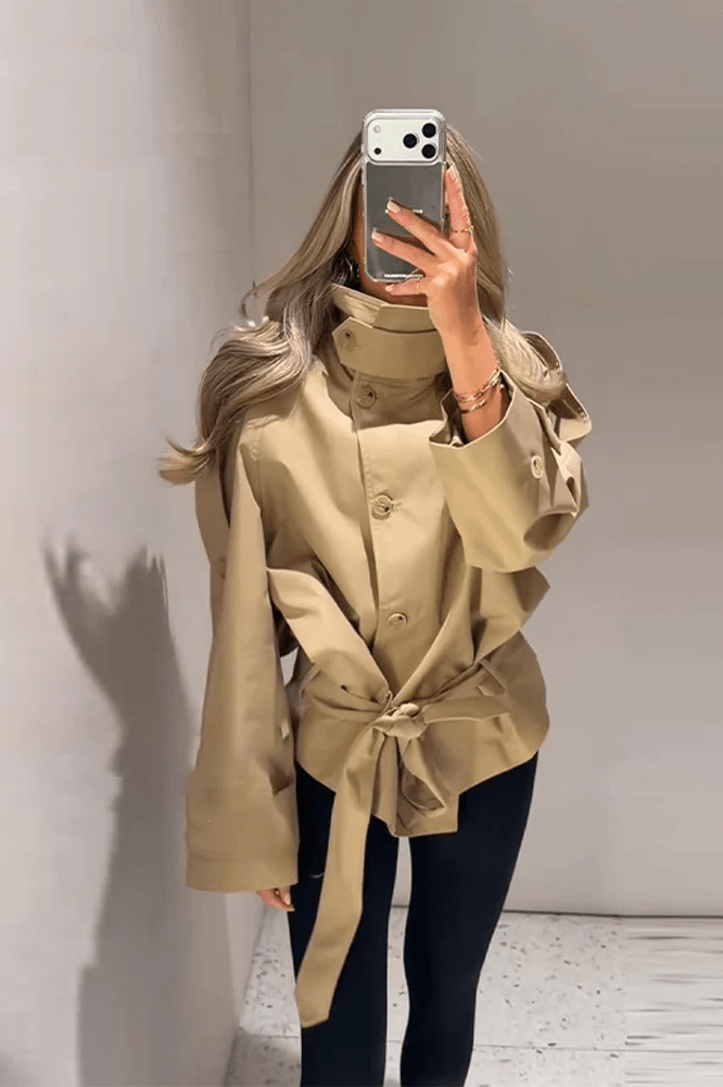 SOKYND Katie High Neck Cropped Utility Trench JacketSOKYND-275415-M-OS-56087M