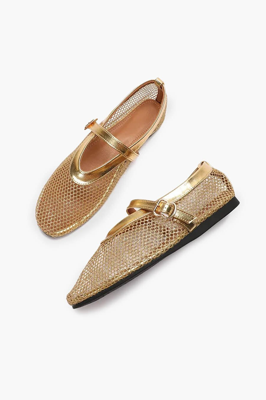 SOKYND Laura Mesh Ballet Flats ShoesWhite35