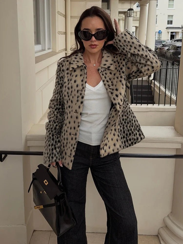 SOKYND Linda Leopard Faux Fur Lapel Coat CoatSOKYND-680727-S-OS-06391S