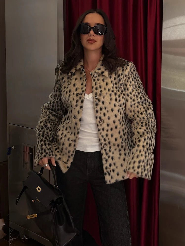 SOKYND Linda Leopard Faux Fur Lapel Coat CoatSOKYND-680727-S-OS-06391S