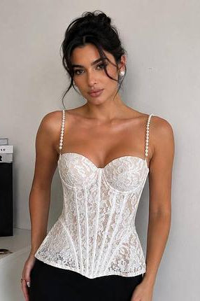 SOKYND Malina Lace Sheer Bustier Cami TopsSOKYND-357591-WHI-S-81175WhiteS
