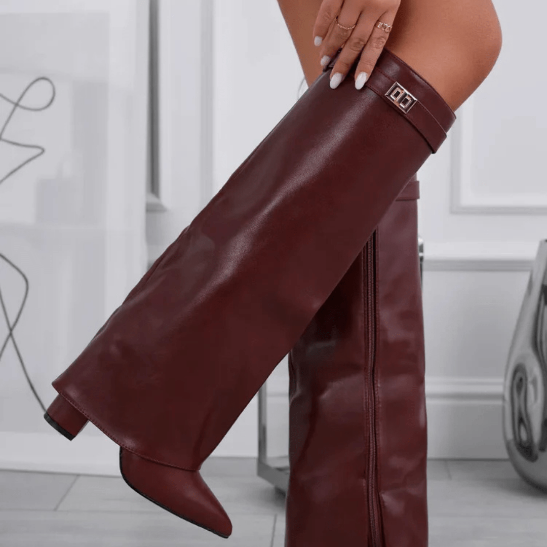 SOKYND Mariella High Boots Bootsme1767356248742703381Burgundy Leather35
