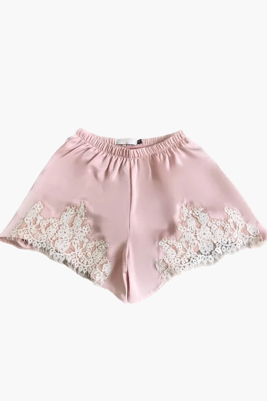 SOKYND Marigold Lace Patchwork Satin Shorts BottomsYellowL