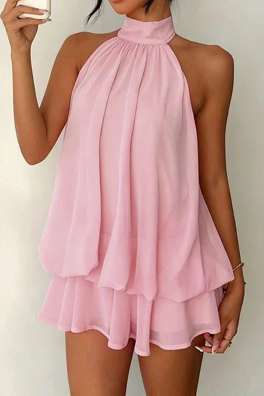SOKYND Melisande Halter Backless Mini Dress DressesSOKYND-189463-WHI-S-92151WhiteS