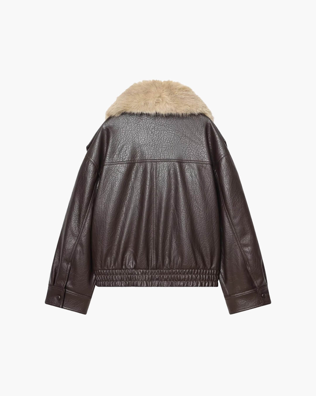 SOKYND Merriame Faux Leather Jacket with Detachable Fur Collar Coats & JacketsIm1767625273836038681BrownM
