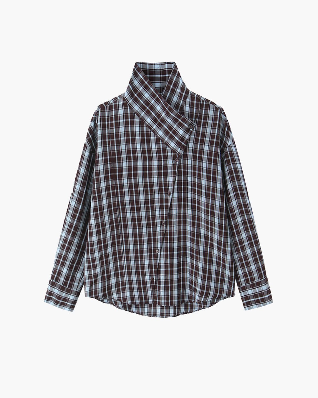 SOKYND Mia Poplin Plaid Wrap Shirt ShirtSOKYND-742679-L-OS-46935L