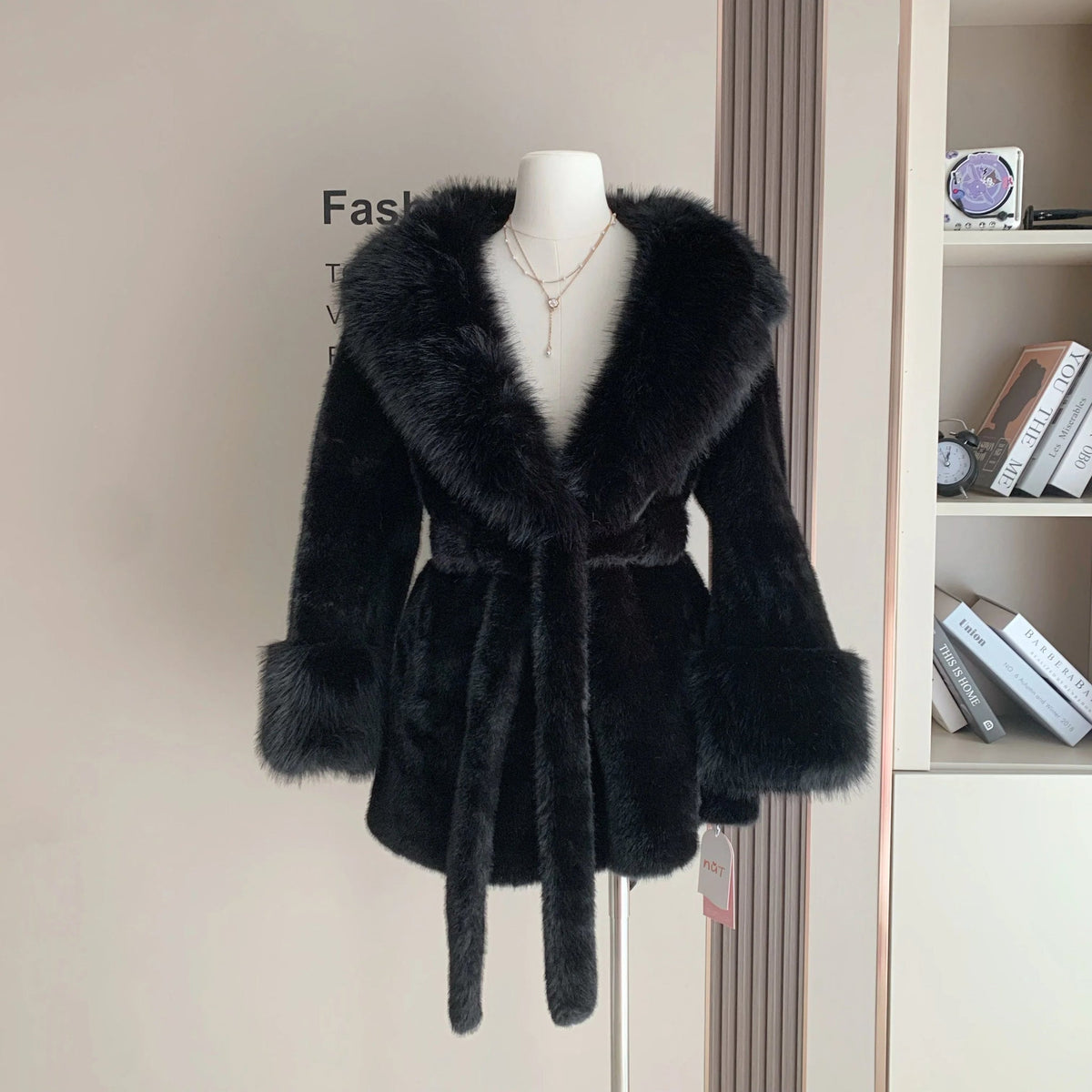SOKYND Miriam Faux Fur Trim Coat CoatSOKYND-365143-BLA-S-19383BlackS
