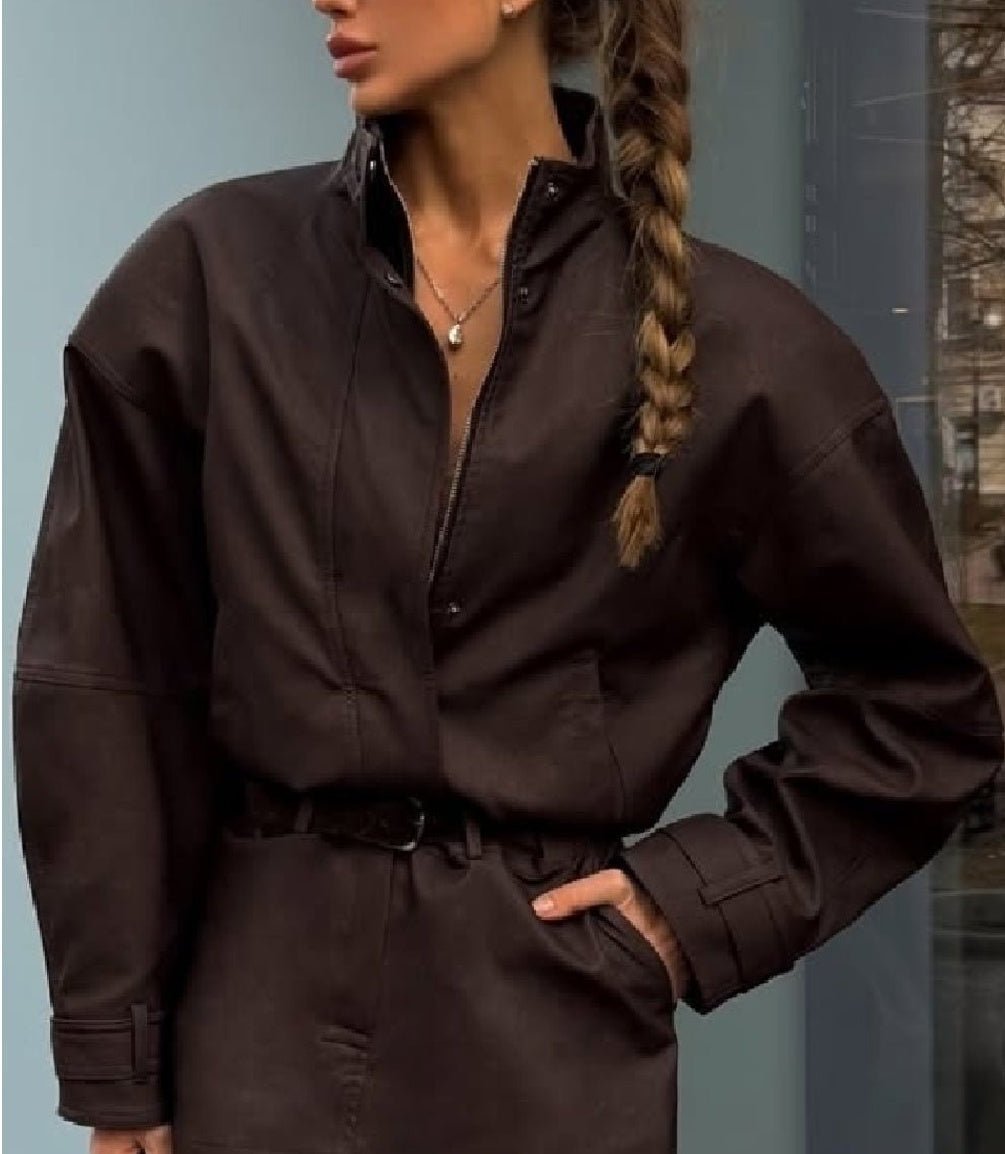 SOKYND Nina Faux Suede Zip Jacket JacketSOKYND-806231-CHO-S-11255Choco BrownS