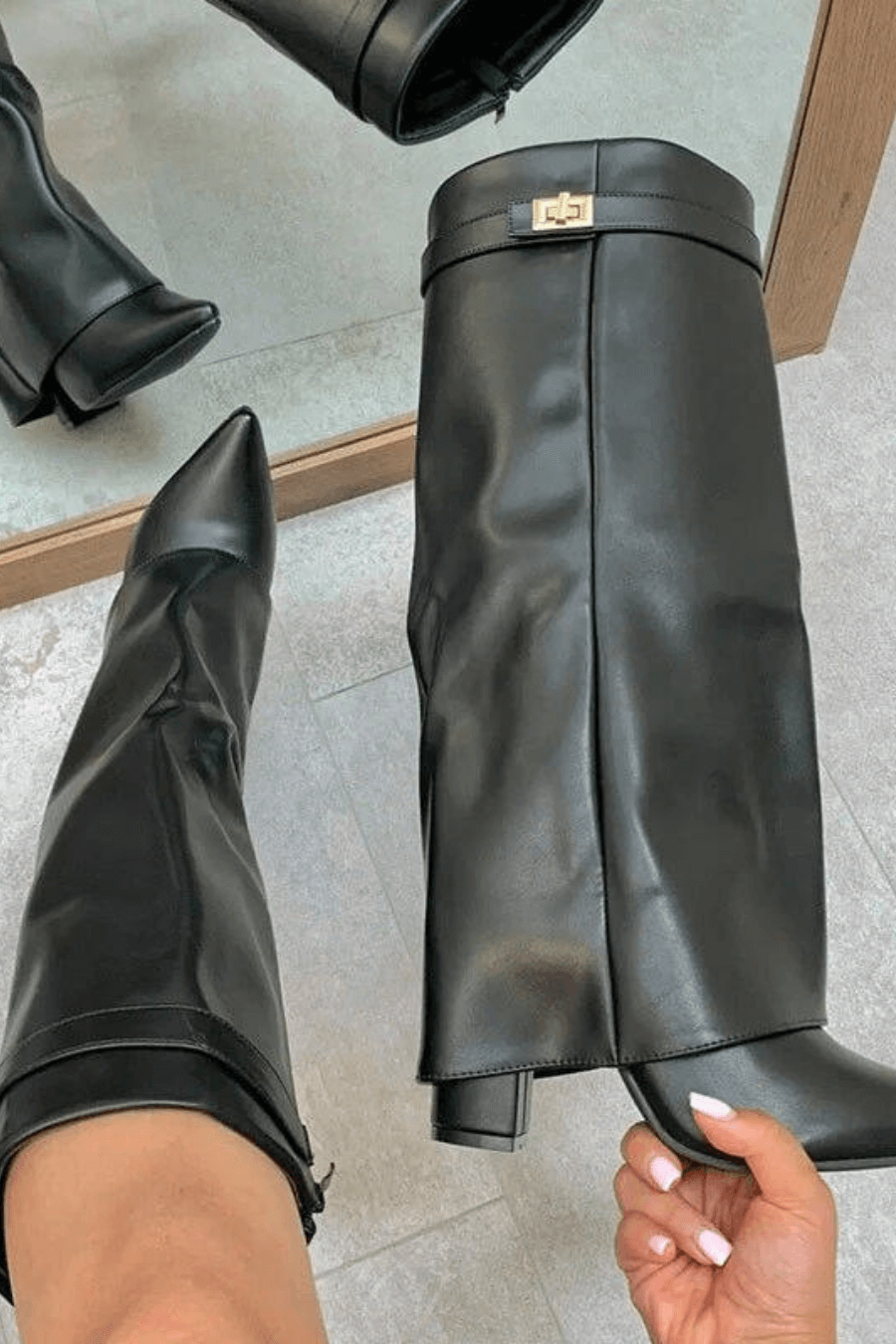 SOKYND Odelie Suede Boots Shoeshm1767625273830640987Black Vegan Leather37