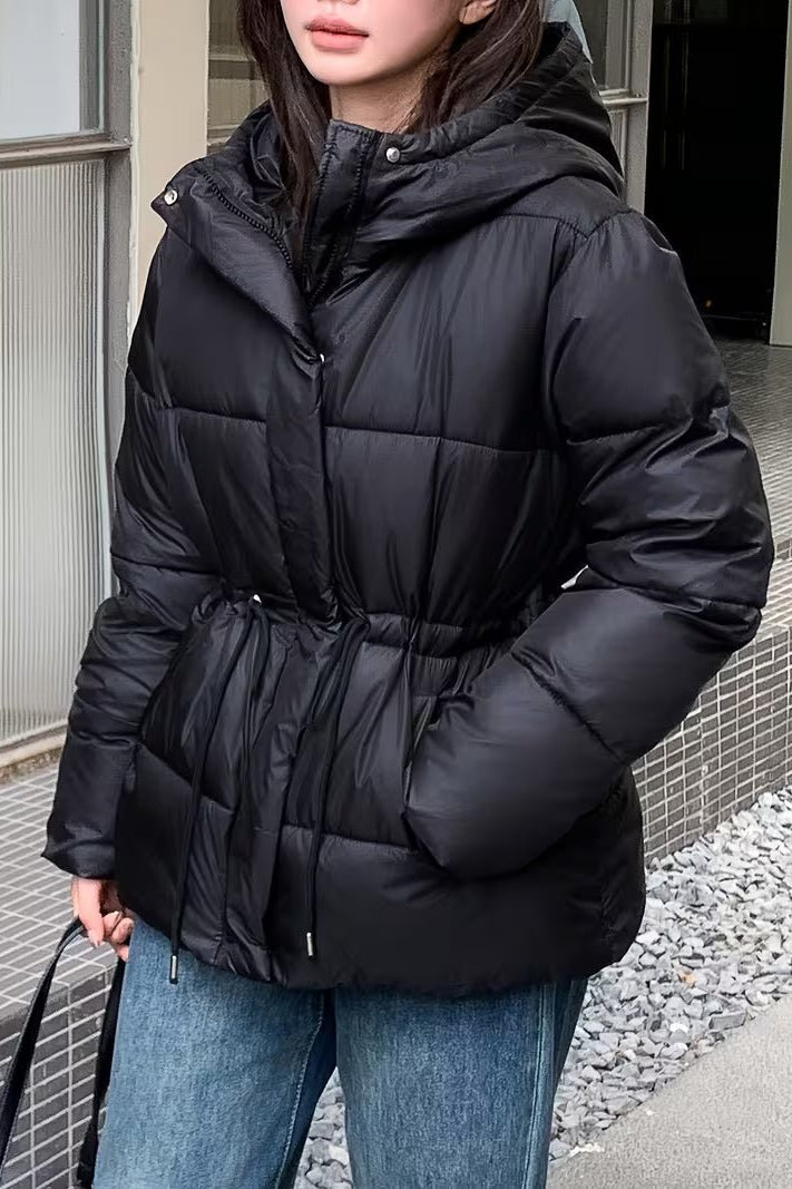 SOKYND Olivia Oversized Drawstring Waist Puffer Jacket JacketBlackS