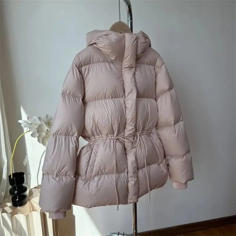 SOKYND Olivia Oversized Drawstring Waist Puffer Jacket JacketLight PinkS