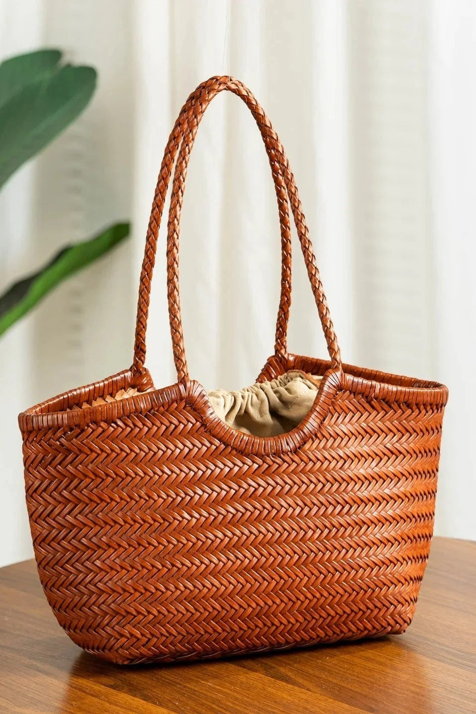 SOKYND Petra Handwoven Leather Tote Bag HandbagsSOKYND-989527-IVO-LARGE-93303IvoryLarge
