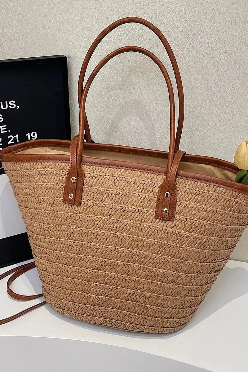 SOKYND Quinn Forest Woven Single-Shoulder Tote HandbagsSOKYND-334167-BRO-OS-89367Brown