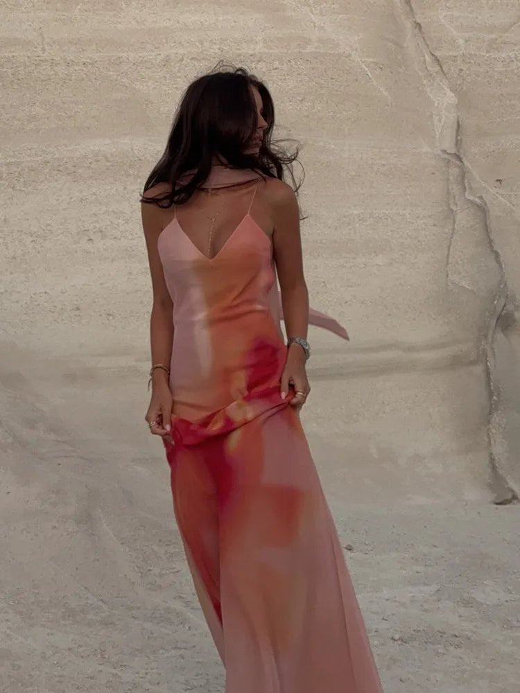 SOKYND Remy Open-Back Ombre Satin Maxi Dress DressSOKYND-790295-ORA-L-51831OrangeL