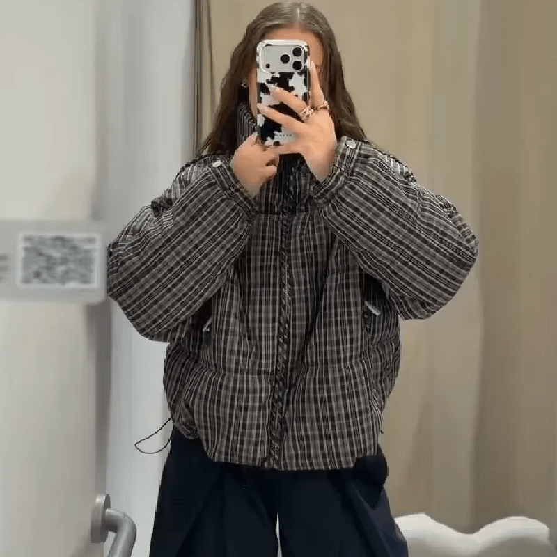 SOKYND Sabrina Plaid Puffer Jacket JacketSOKYND-964503-L-OS-49527L