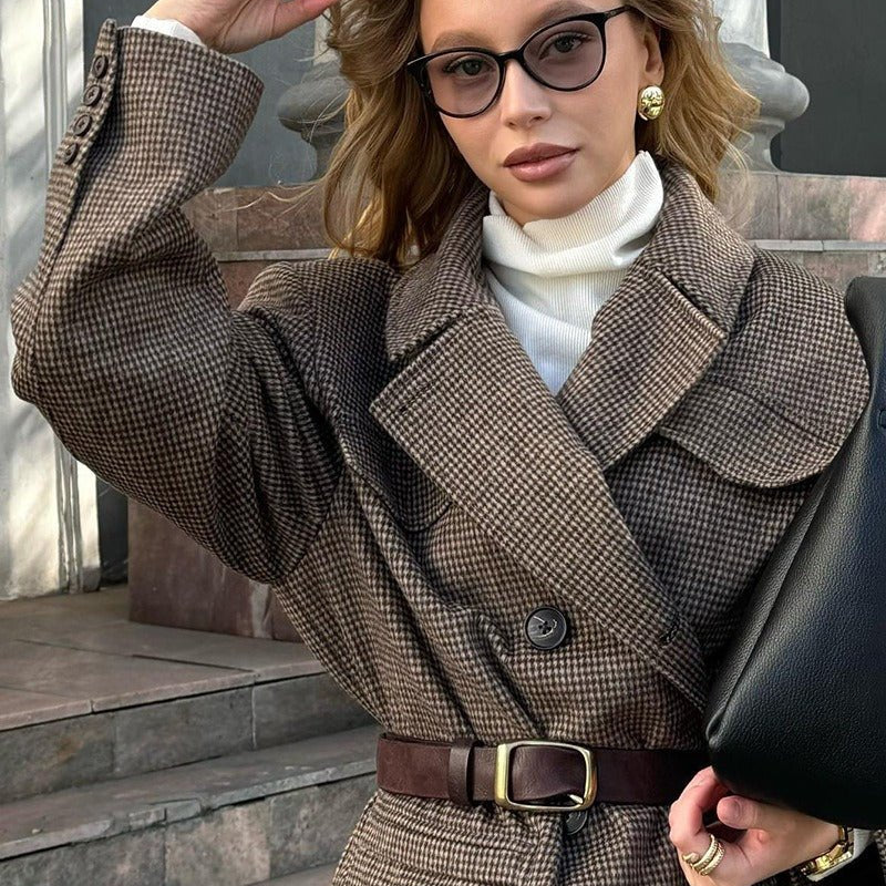 SOKYND Sarah Structured Tweed Coat JacketSOKYND-144727-BRO-S-66295BrownS