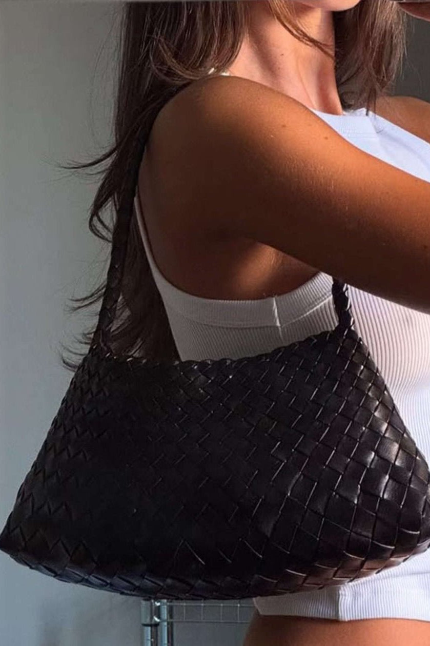 SOKYND Sarah Vegan Leather Woven Bag Small BagSOKYND-220119-BLA-S-09591BlackSmall