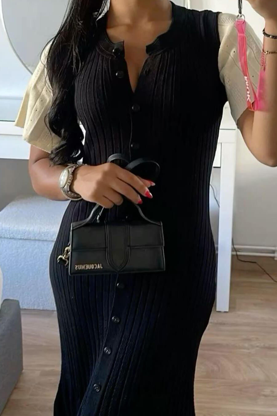 SOKYND Savannah Midi Dress DressesBlackL