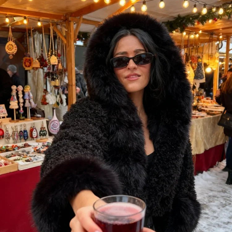 SOKYND Shelby Faux Fur Jacket Coats & JacketsBlackS